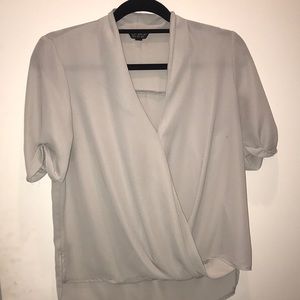Gray wrap blouse